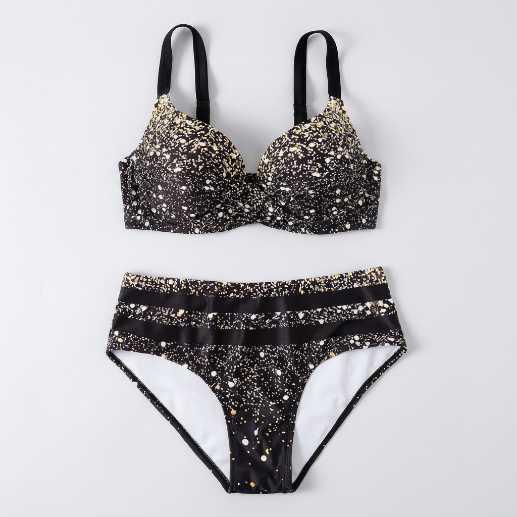 Women's High Waist Leaf Print Bikini